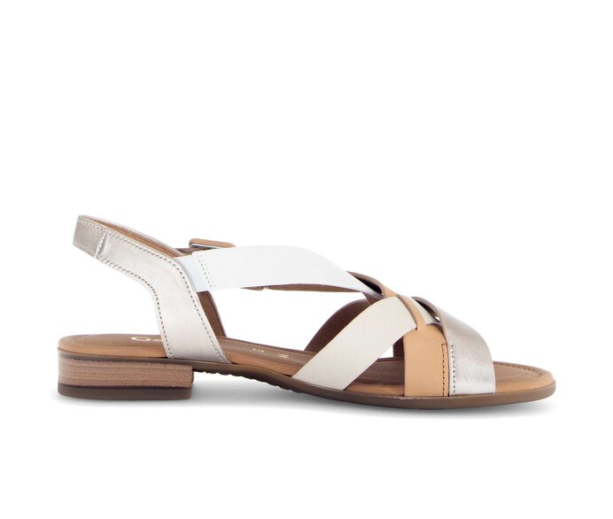 Gabor Riemchensandale Gold - Materialmix Leder