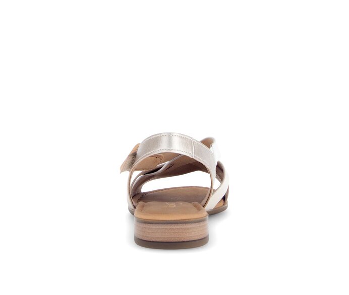 Gabor Riemchensandale Gold - Materialmix Leder