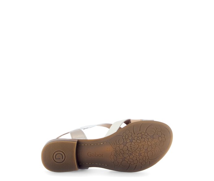 Gabor Riemchensandale Gold - Materialmix Leder