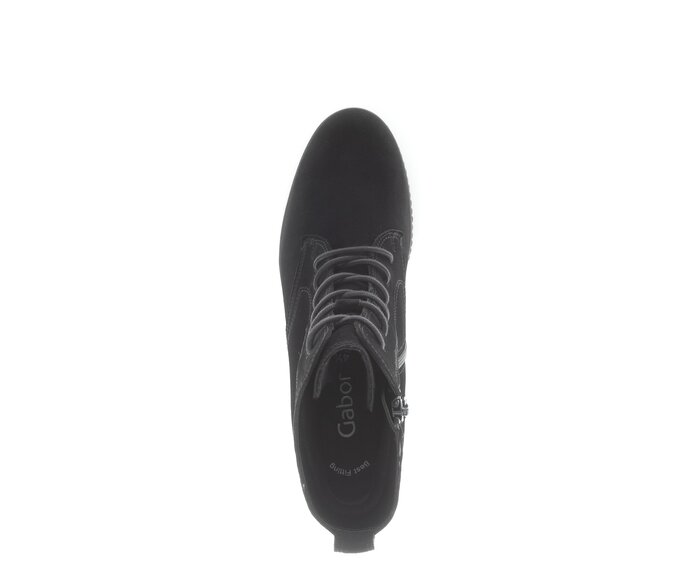 Gabor Plateau Stiefelette Schwarz - Rauleder