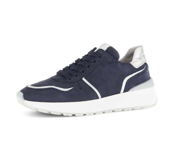 Gabor Sneaker Low Blau - Materialmix Leder