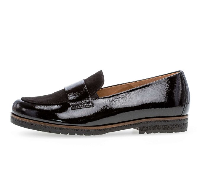 Gabor Slipper Schwarz - Materialmix Leder