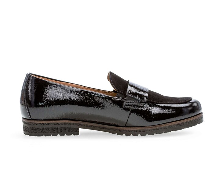 Gabor Slipper Schwarz - Materialmix Leder