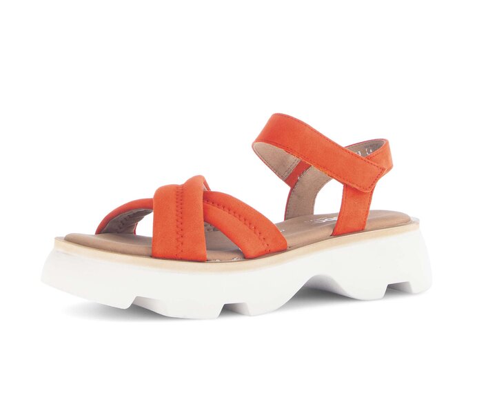 Gabor Riemchensandale Orange - Rauleder