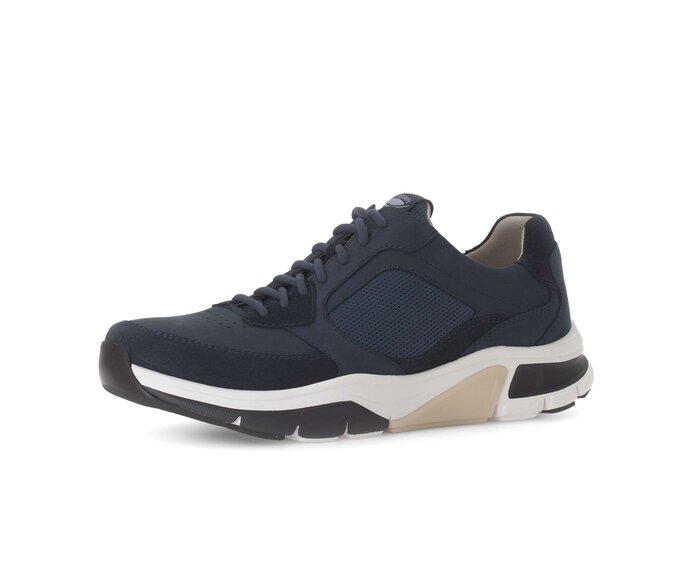 Gabor Rollingsoft Sneaker Low Blau - Materialmix Leder