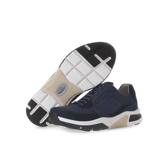 Gabor Rollingsoft Sneaker Low Blau - Materialmix Leder