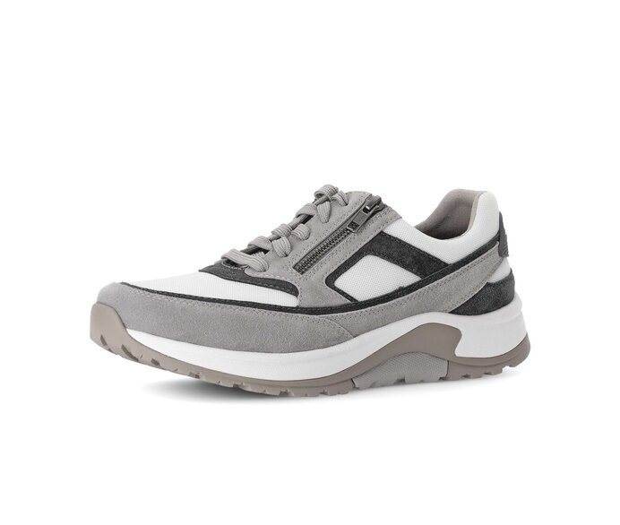 Gabor Rollingsoft Sneaker Low Grau - Materialmix Leder/Textil