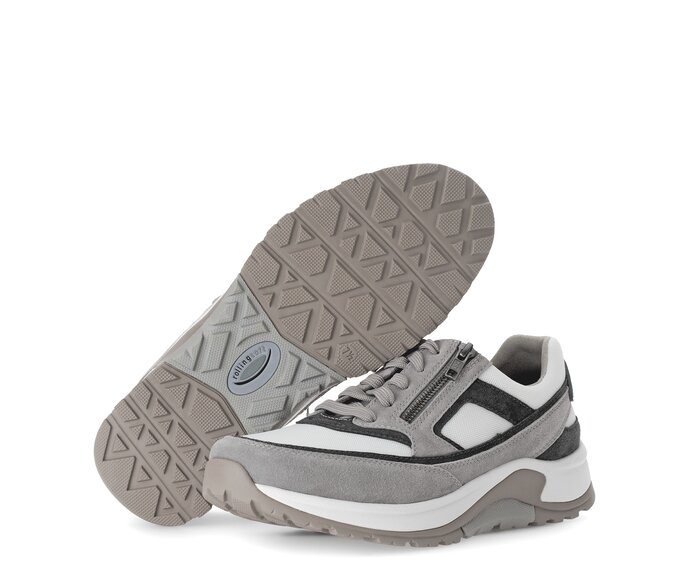 Gabor Rollingsoft Sneaker Low Grau - Materialmix Leder/Textil