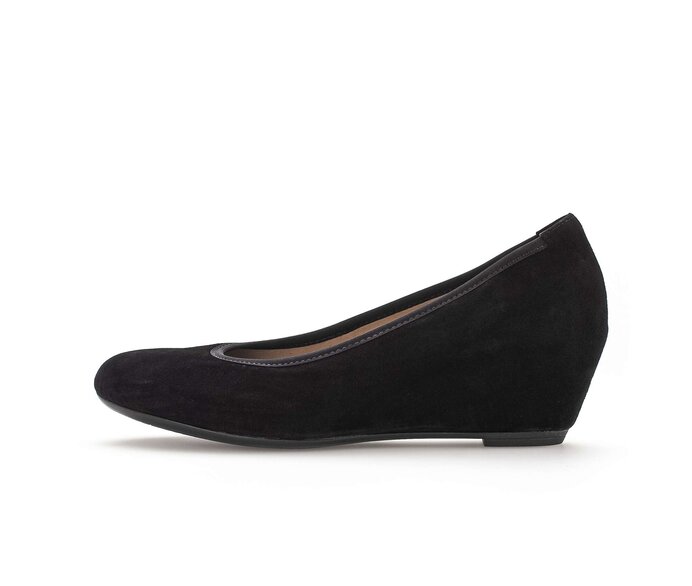Gabor Keilpumps Schwarz - Rauleder