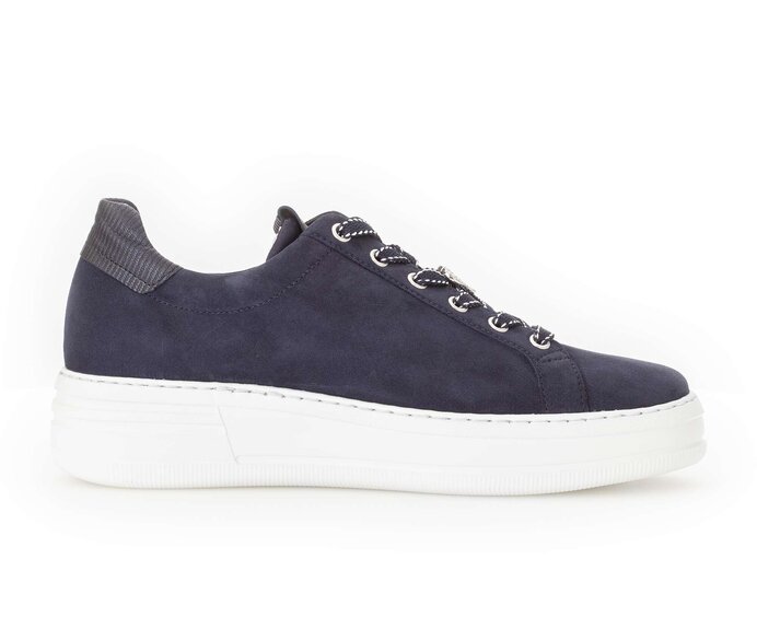 Gabor Sneaker Low Blau - Materialmix Leder