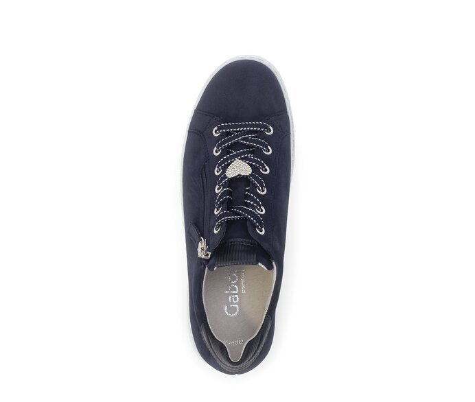 Gabor Sneaker Low Blau - Materialmix Leder