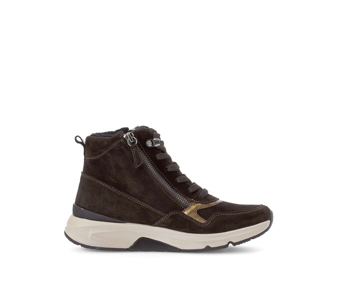 Gabor Sportliche Stiefelette Braun - Materialmix Leder