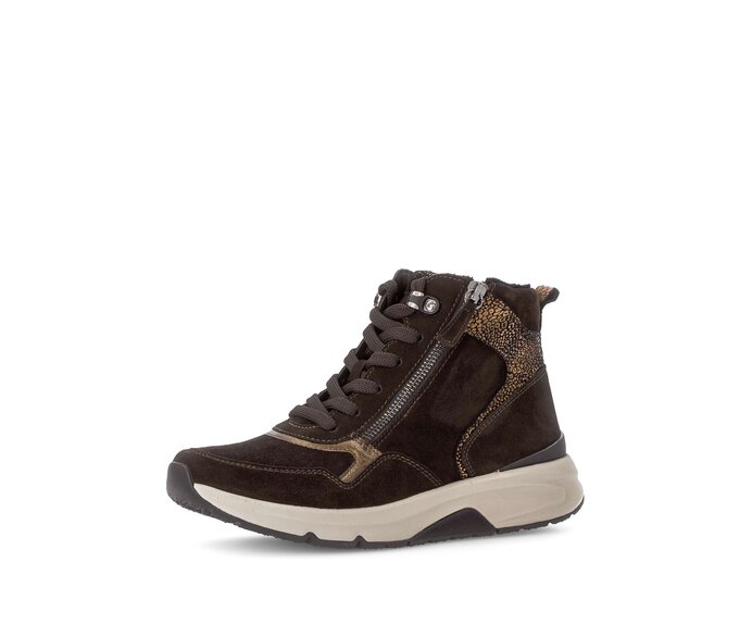 Gabor Sportliche Stiefelette Braun - Materialmix Leder