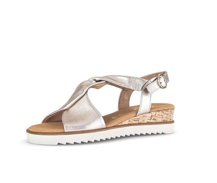 Gabor Keilsandalette Gold - Effektleder