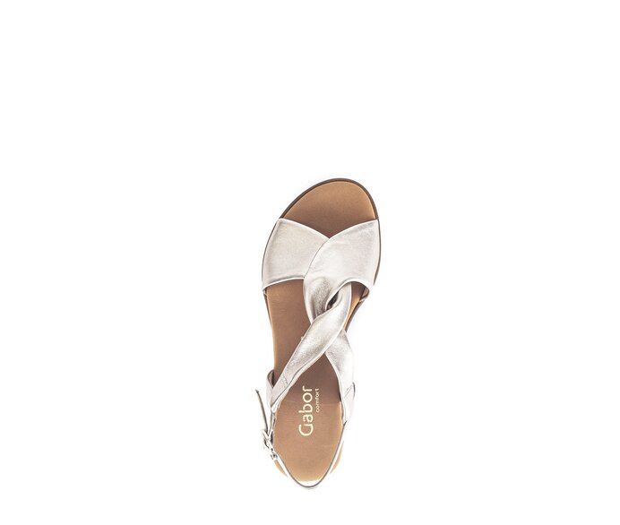 Gabor Keilsandalette Gold - Effektleder