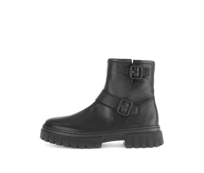Gabor Biker Boots Schwarz - Glattleder