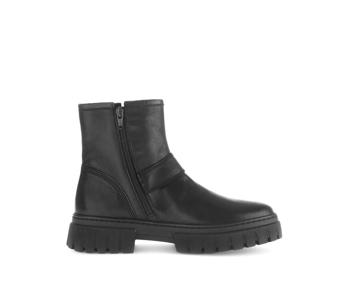 Gabor Biker Boots Schwarz - Glattleder
