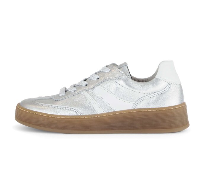 Gabor Sneaker Low Silber - Materialmix Leder