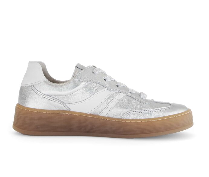 Gabor Sneaker Low Silber - Materialmix Leder