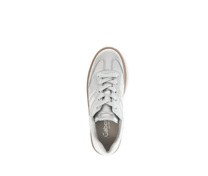 Gabor Sneaker Low Silber - Materialmix Leder