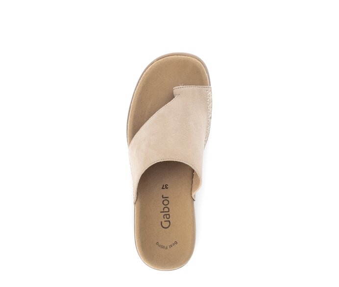 Gabor Zehentrenner Beige - Rauleder