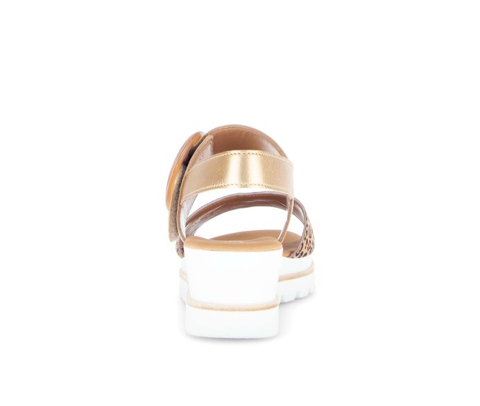 Gabor Plateau Sandale Beige - Materialmix Leder