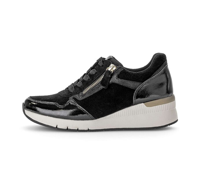 Gabor Sneaker Low Schwarz - Materialmix Leder