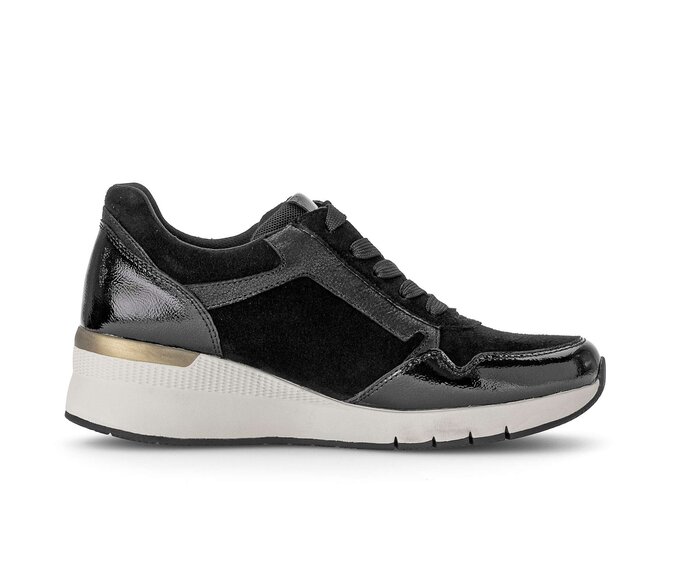 Gabor Sneaker Low Schwarz - Materialmix Leder