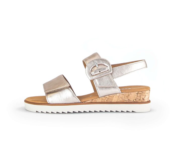 Gabor Keilsandalette Gold - Effektleder
