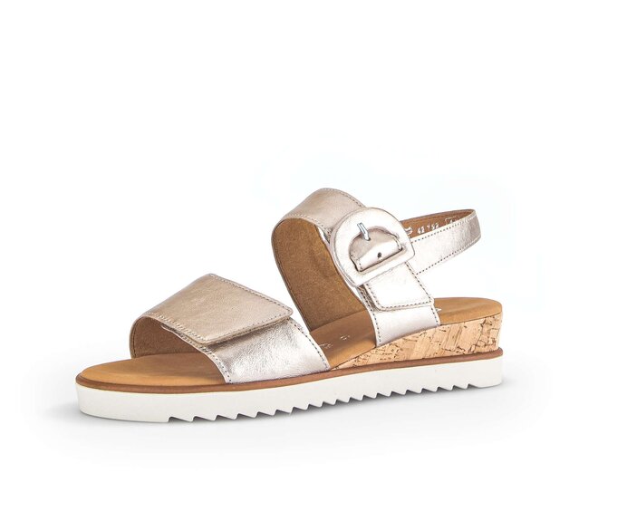 Gabor Keilsandalette Gold - Effektleder