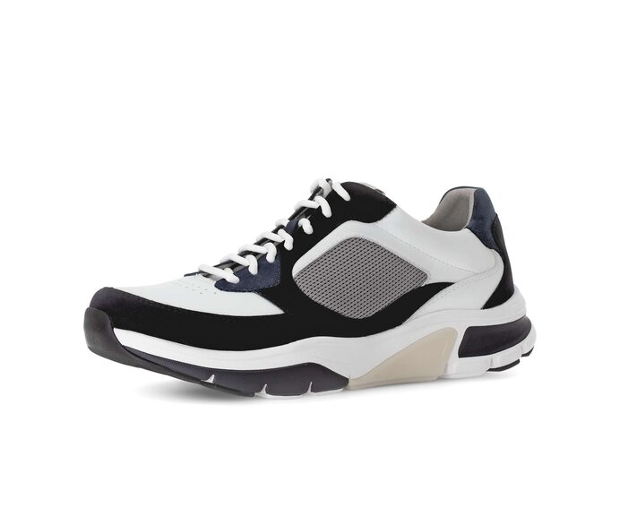 Gabor Rollingsoft Sneaker Low Blau - Materialmix Leder/Textil