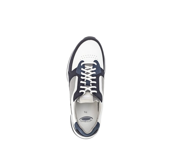 Gabor Rollingsoft Sneaker Low Blau - Materialmix Leder/Textil