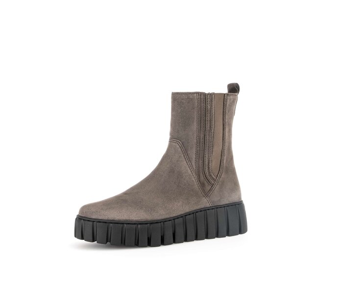 Gabor Plateau Stiefelette Grau - Rauleder