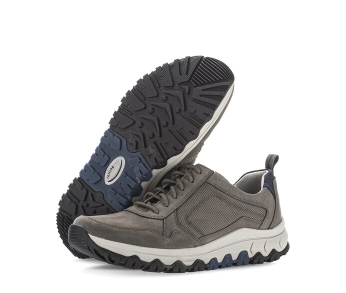 Gabor Rollingsoft Sneaker Low Grau - Materialmix Leder/Textil