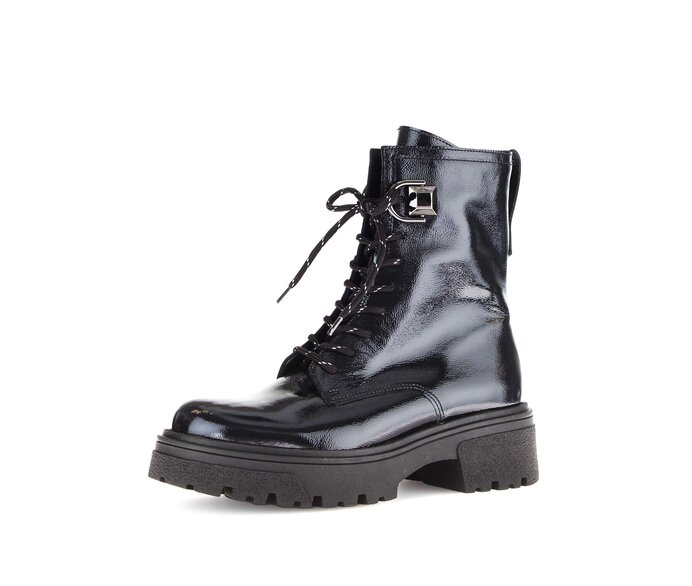Gabor Biker Boots Blau - Lackleder