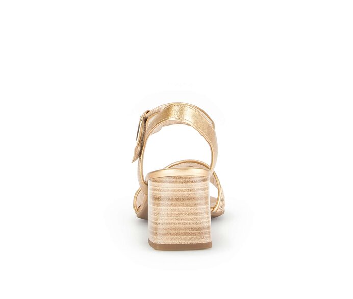 Gabor Riemchensandale Gold - Materialmix Leder/Lederimitat