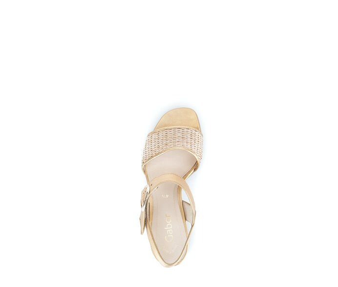Gabor Riemchensandale Gold - Materialmix Leder/Lederimitat