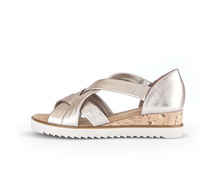 Gabor Keilsandalette Gold - Effektleder