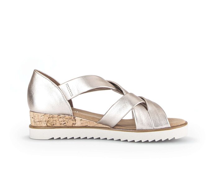 Gabor Keilsandalette Gold - Effektleder