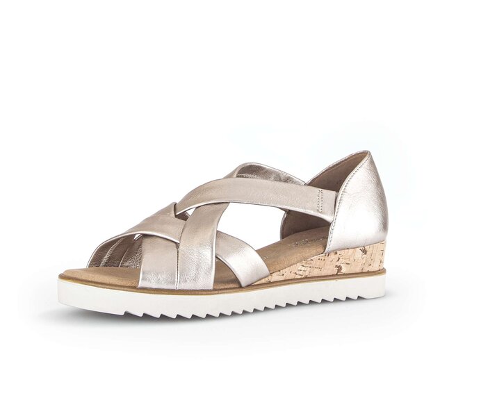 Gabor Keilsandalette Gold - Effektleder