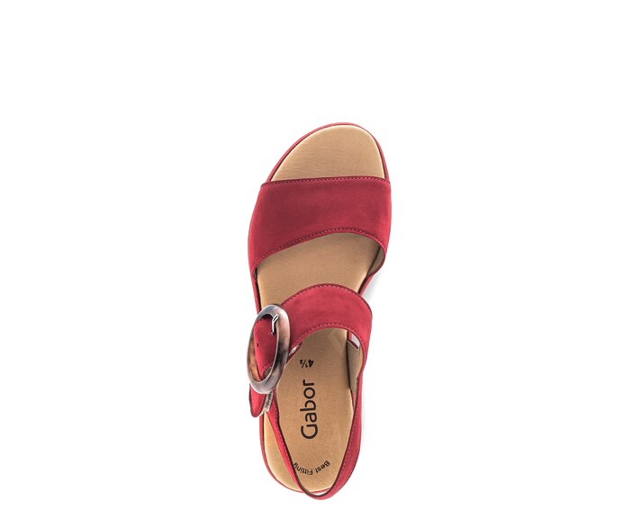Gabor Plateau Sandale Rot - Rauleder