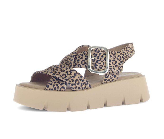 Gabor Plateau Sandale Beige - Rauleder