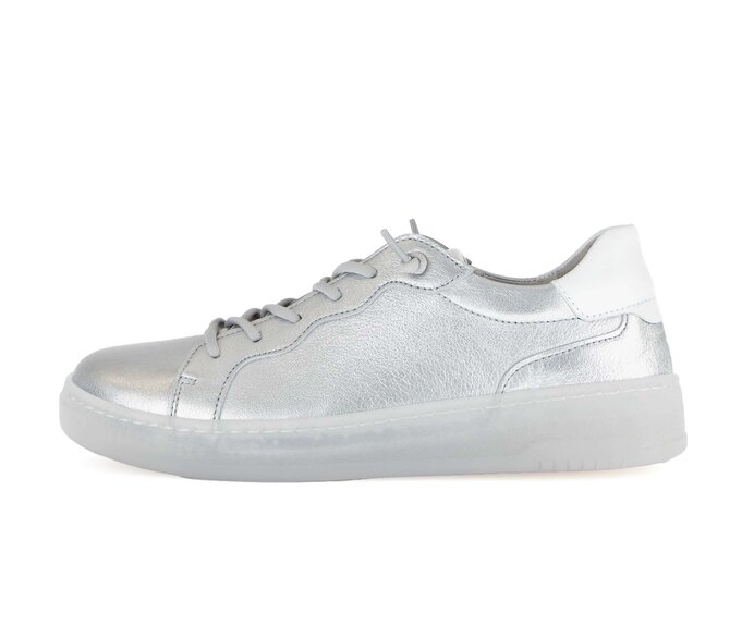 Gabor Sneaker Low Silber - Materialmix Leder