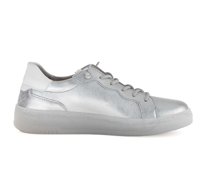 Gabor Sneaker Low Silber - Materialmix Leder