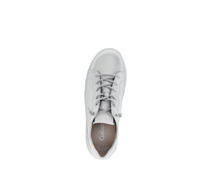 Gabor Sneaker Low Silber - Materialmix Leder