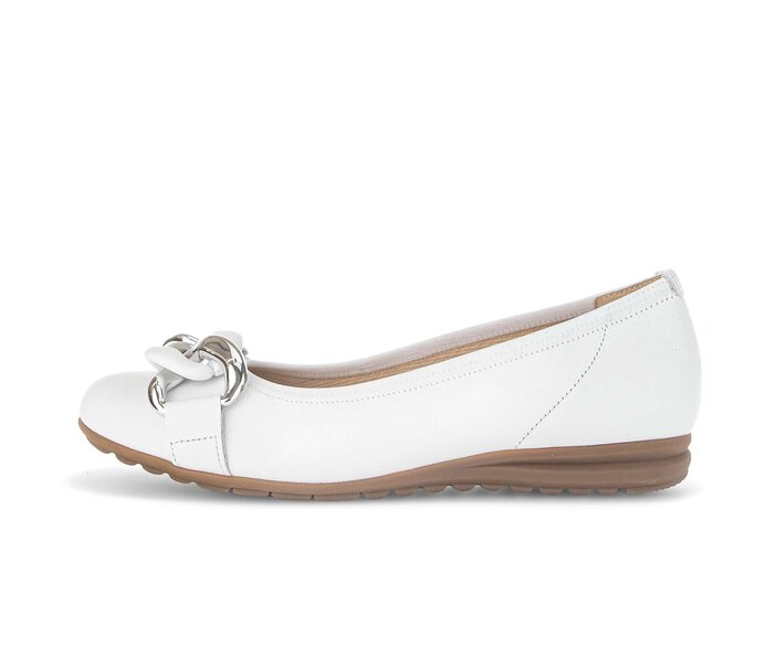 Gabor Sportliche Ballerina Weiß - Glattleder