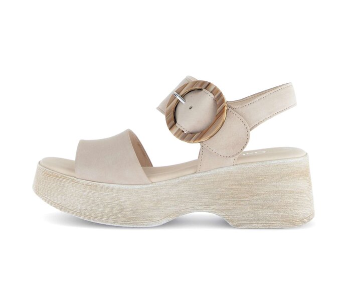 Gabor Riemchensandale Beige - Rauleder