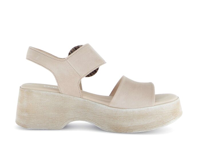 Gabor Riemchensandale Beige - Rauleder