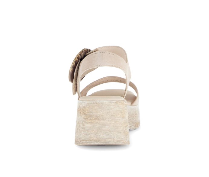 Gabor Riemchensandale Beige - Rauleder