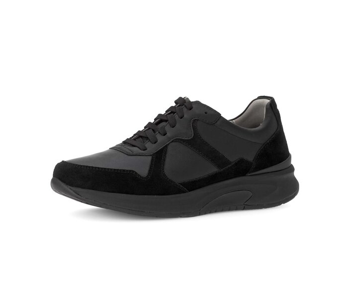 Gabor Rollingsoft Sneaker Low Schwarz - Materialmix Leder